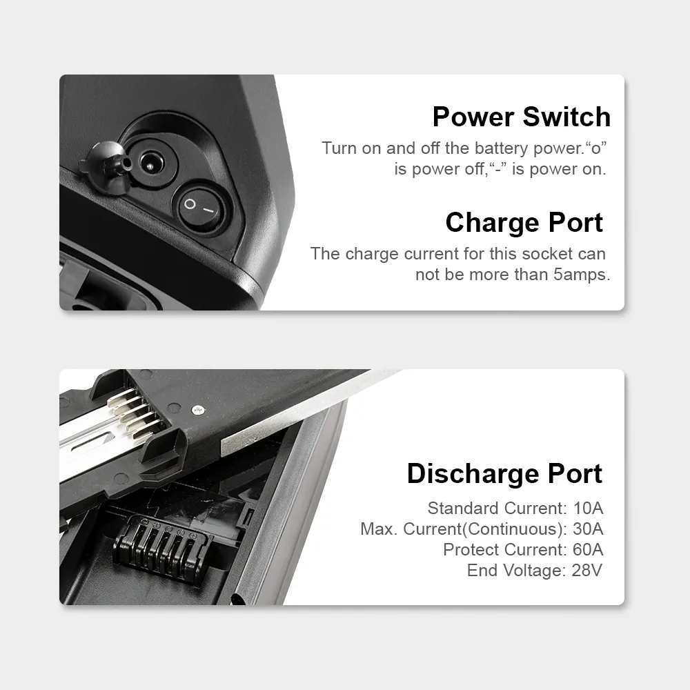 36V 15.6Ah Hailong-Plus Original Cell Li-ion E-Bike Battery with 5 Flat Pin Plug NOT ROUND PINS