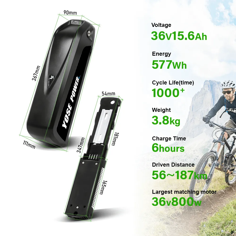 36V 15.6Ah/17.4Ah/20Ah 48V 13Ah Down Tube Hailong1-2 Battery Lithium-ion Accu E-Bike Electric Bicycle Bottle New Black DIY