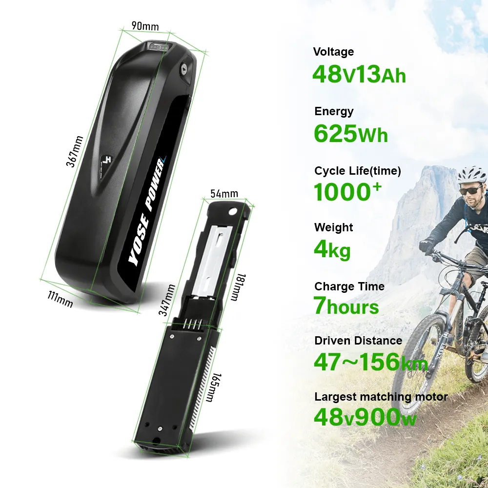 36V 15.6Ah/17.4Ah/20Ah 48V 13Ah Down Tube Hailong1-2 Battery Lithium-ion Accu E-Bike Electric Bicycle Bottle New Black DIY