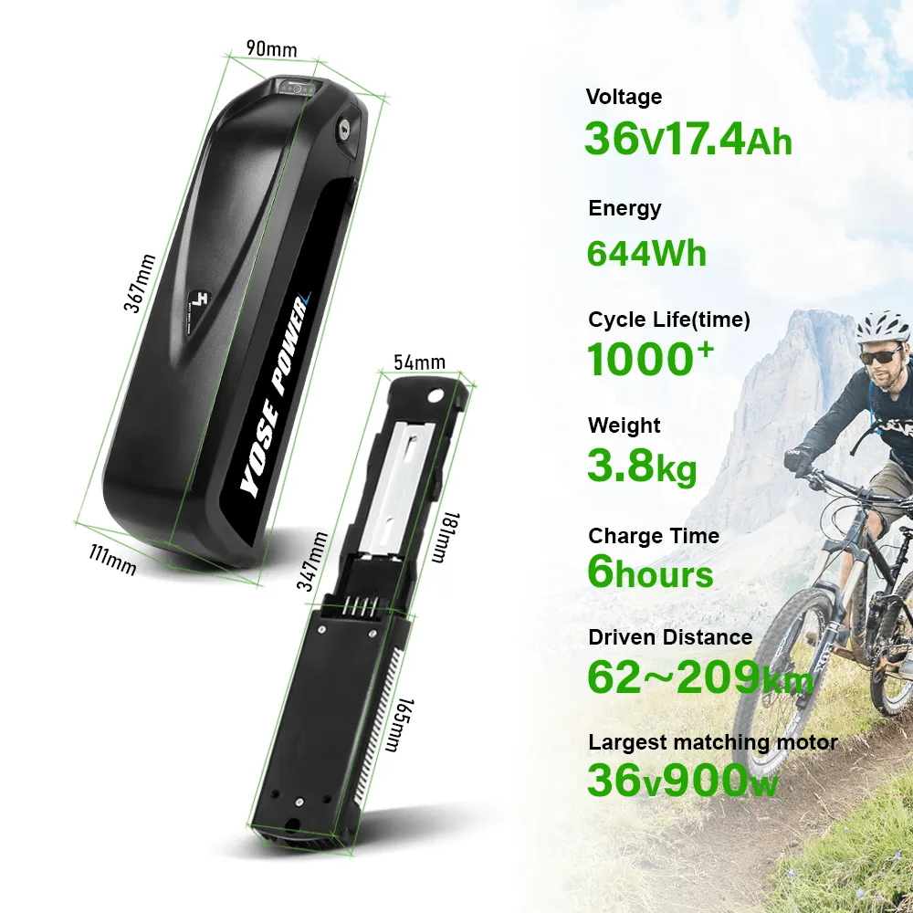 36V 15.6Ah/17.4Ah/20Ah 48V 13Ah Down Tube Hailong1-2 Battery Lithium-ion Accu E-Bike Electric Bicycle Bottle New Black DIY