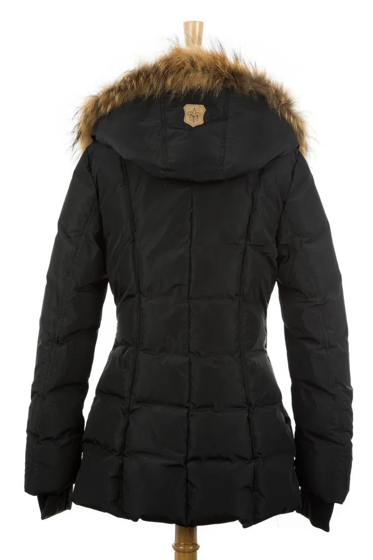 Luxurious Adali Down Puffer Coat with Faux Fur Trim