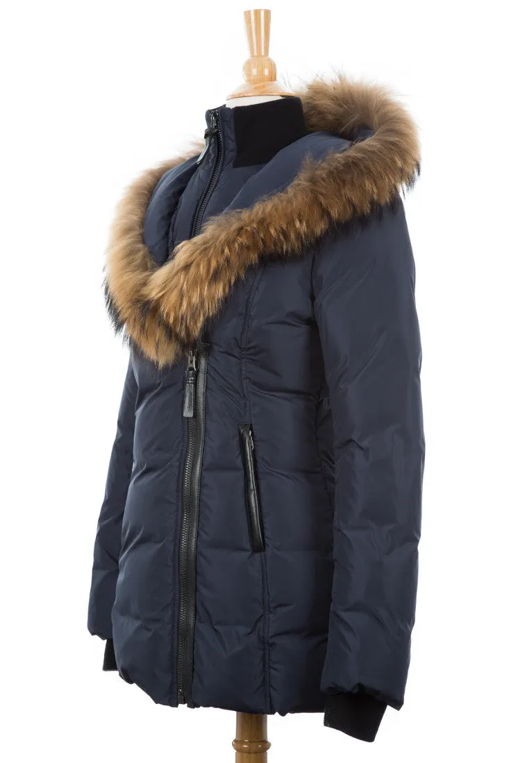 Luxurious Adali Down Puffer Coat with Faux Fur Trim