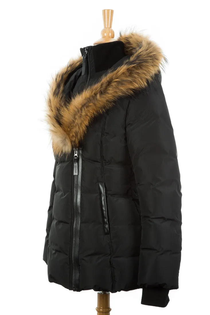 Luxurious Adali Down Puffer Coat with Faux Fur Trim