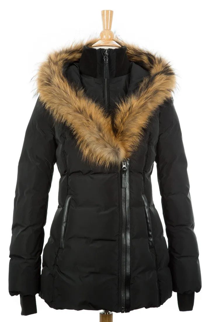 Luxurious Adali Down Puffer Coat with Faux Fur Trim