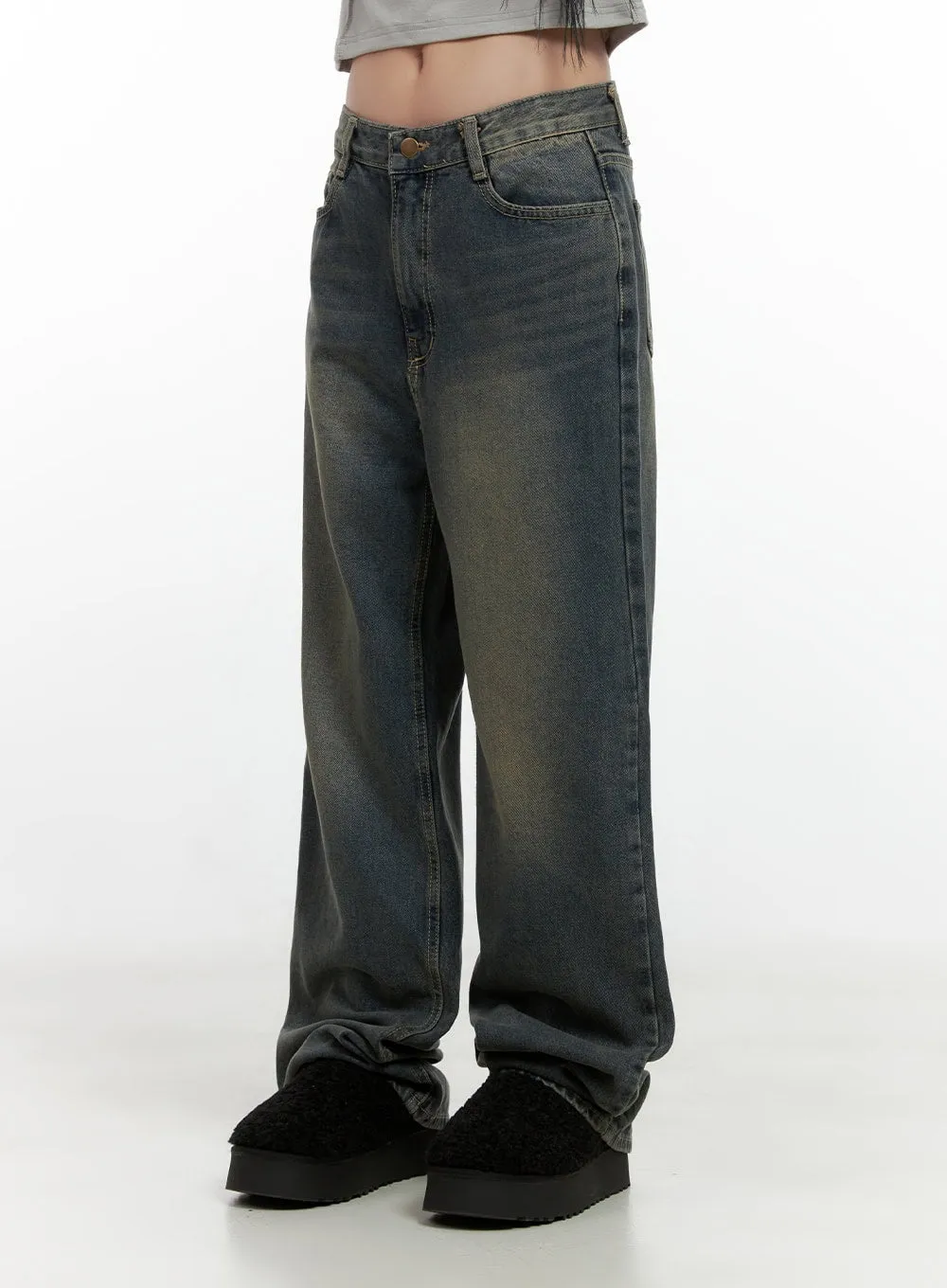 Alina Washed Wide-Leg Jeans CN407
