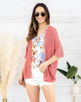 Amber Knit Cardigan - Punch