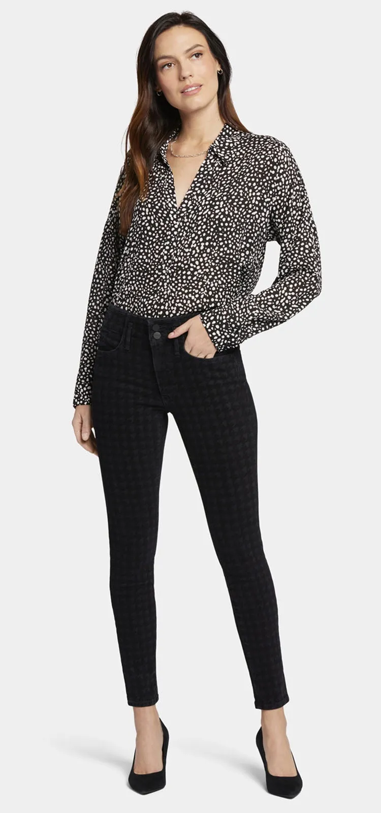 Ami Skinny Jeans Pied-De-Poule Premium Denim | Houndstooth