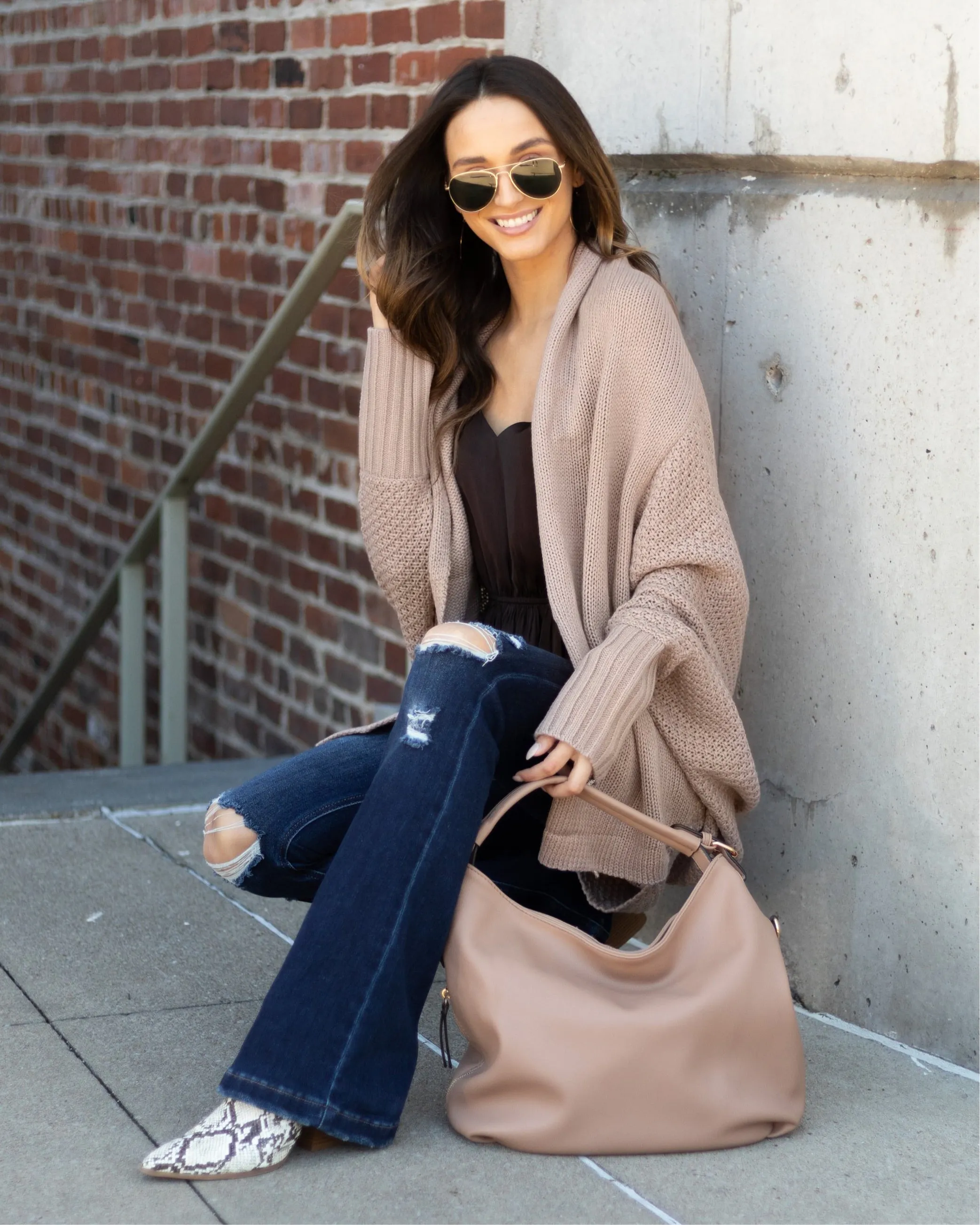 Aspen Cocoon Cardigan - Taupe
