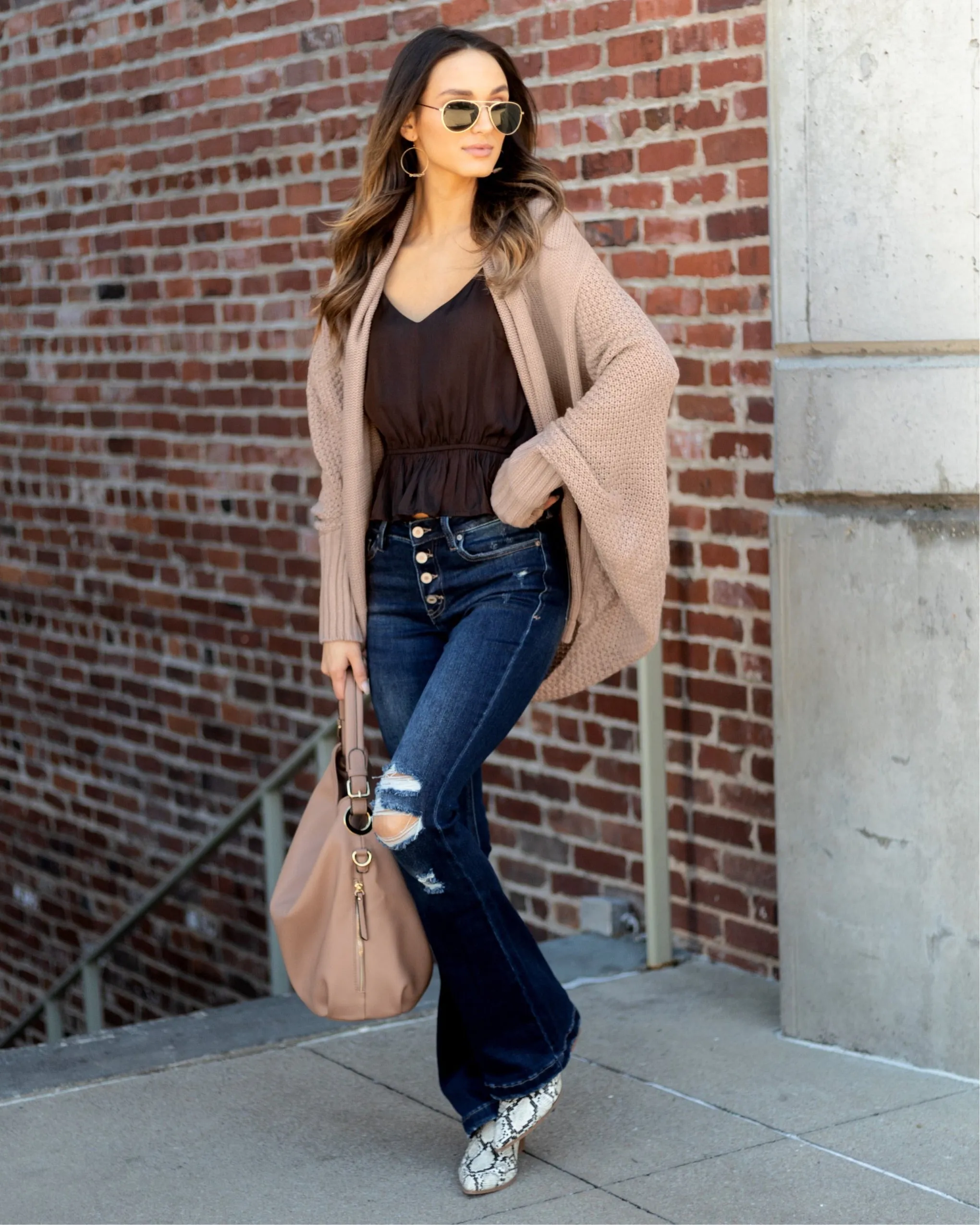 Aspen Cocoon Cardigan - Taupe