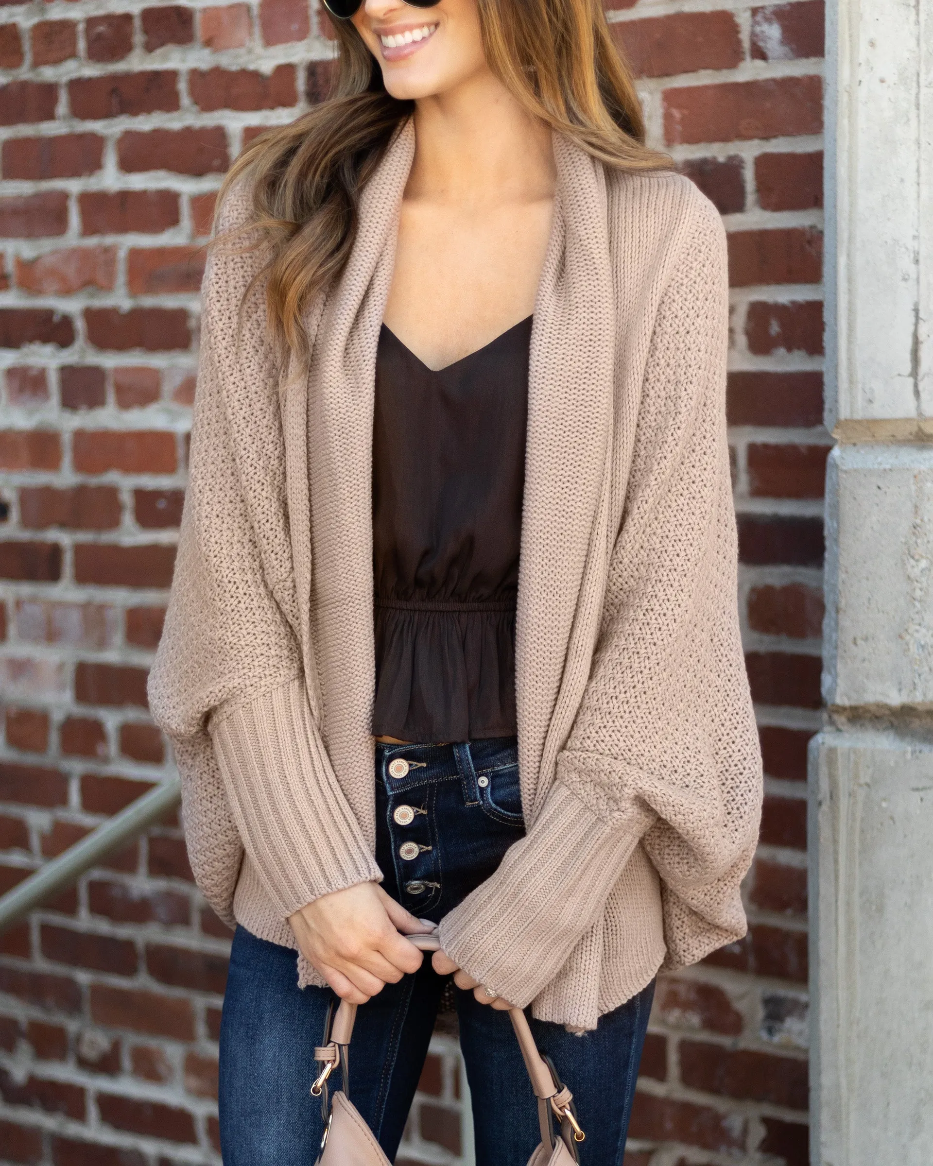 Aspen Cocoon Cardigan - Taupe