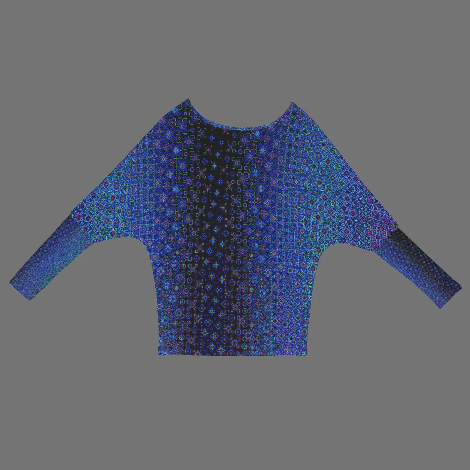 Batwing Long Sleeve Sweater Blue Lights Ombre