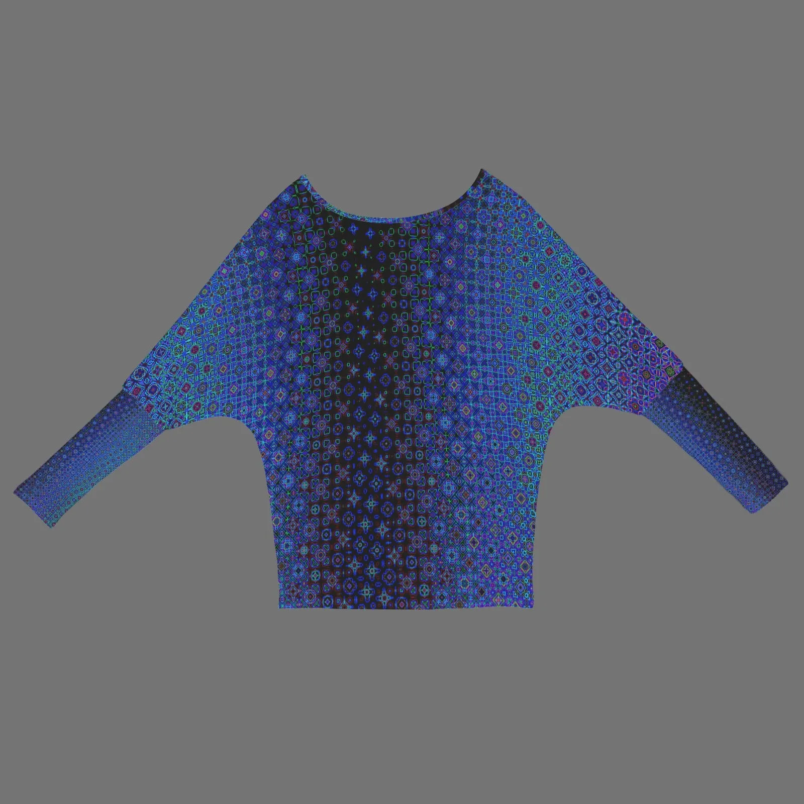 Batwing Long Sleeve Sweater Blue Lights Ombre