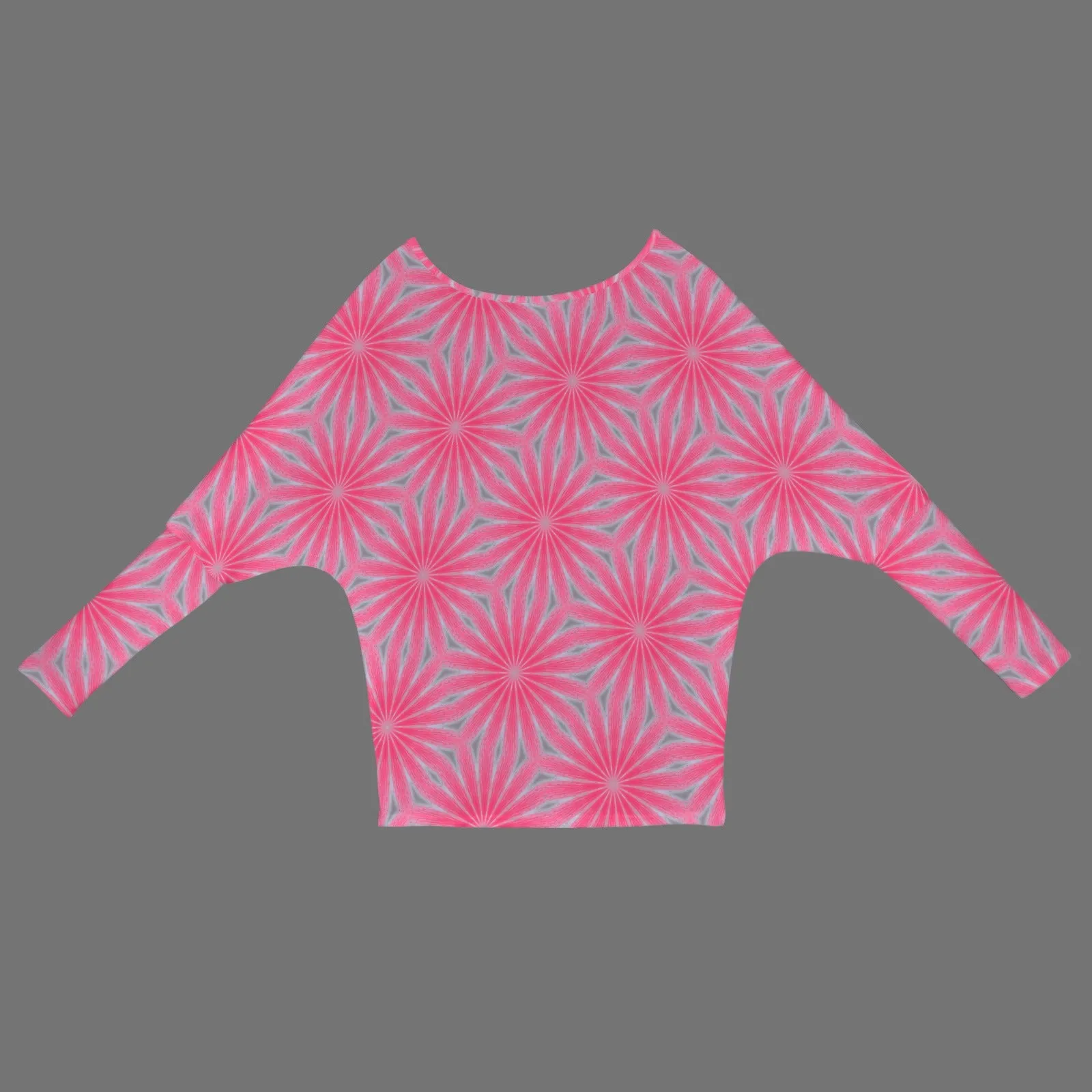 Batwing Long Sleeve Sweater Pink Butterfly Balm Swirl