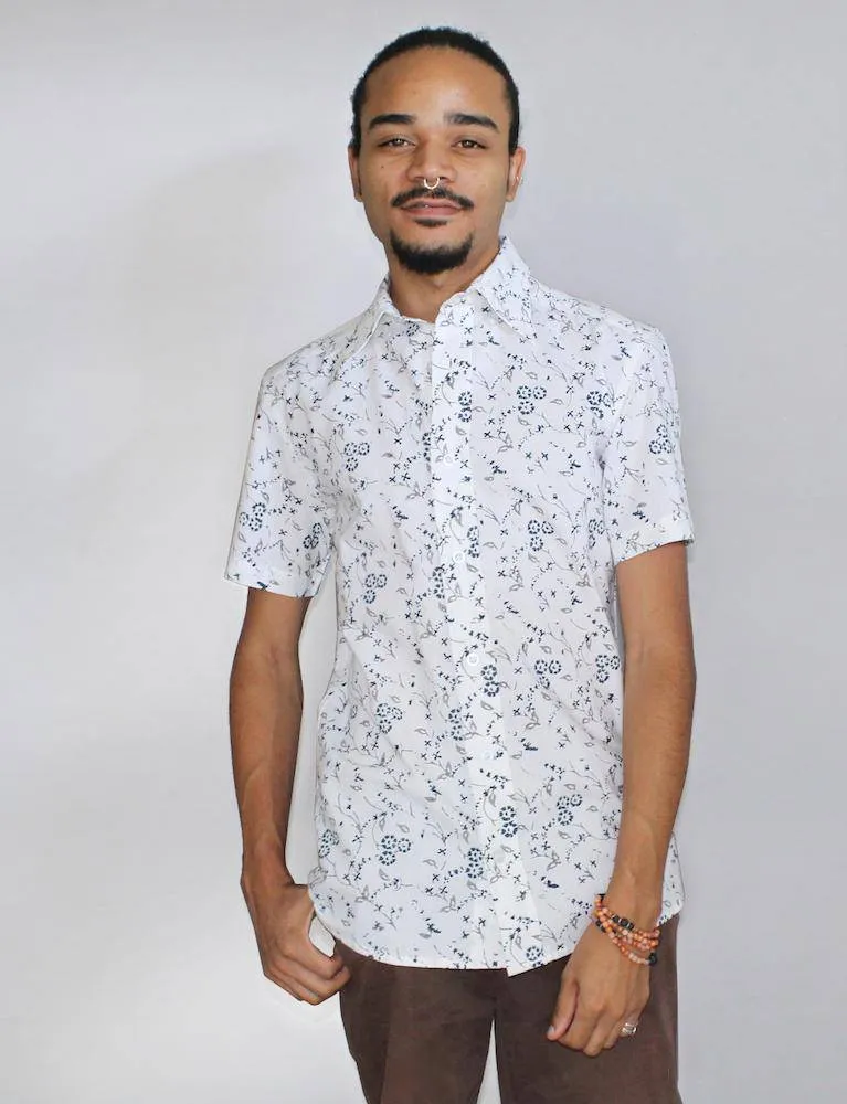 Blue Daisy Organic Cotton Men's Button Down Shirt