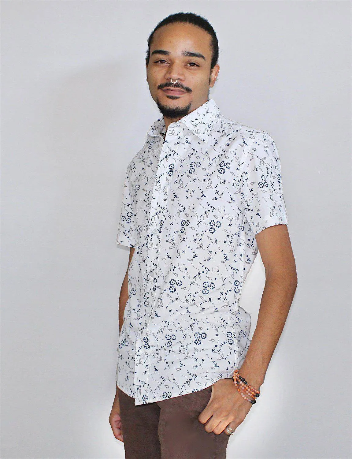 Blue Daisy Organic Cotton Men's Button Down Shirt