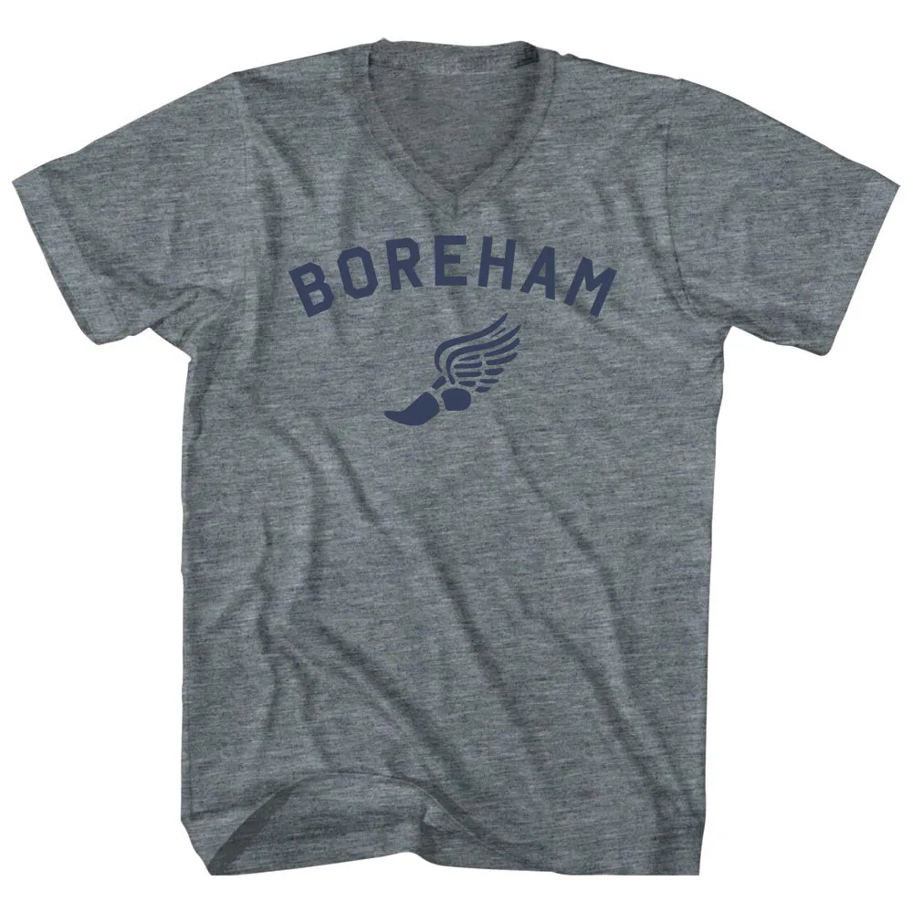 Boreham Running Track Winged Foot Adult Tri-Blend V-neck T-shirt
