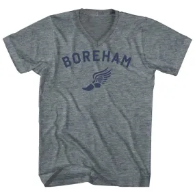 Boreham Running Track Winged Foot Adult Tri-Blend V-neck T-shirt
