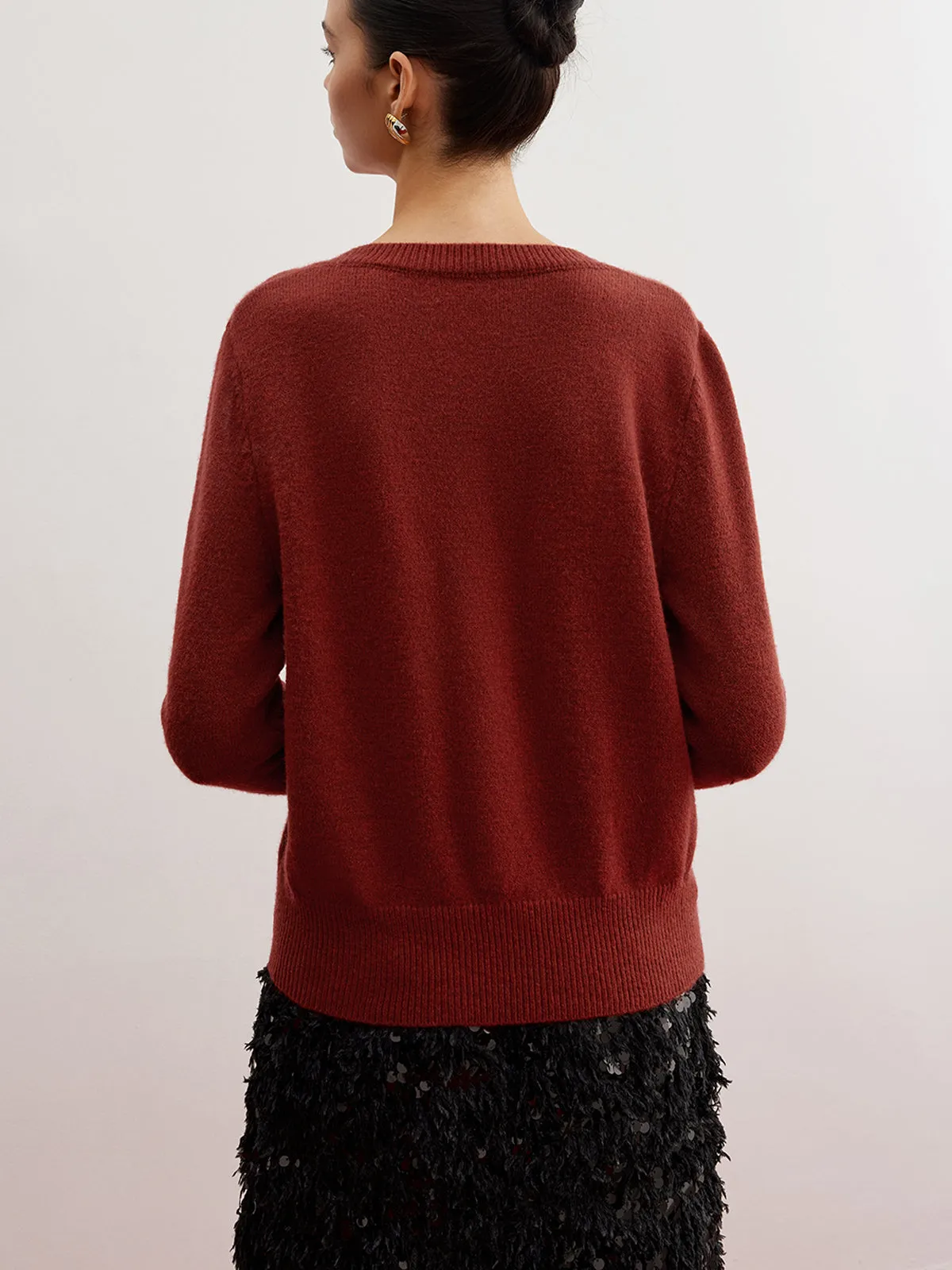 Bow Detail Split Pullover Sweater