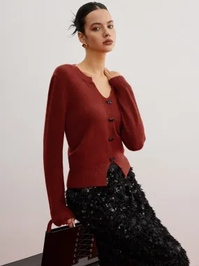 Bow Detail Split Pullover Sweater