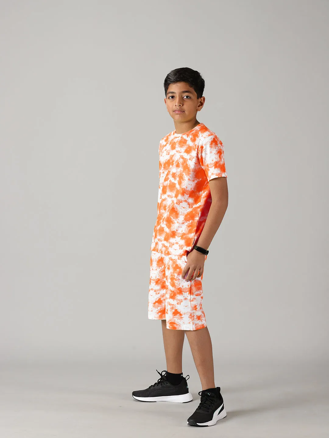 Boys Tie & Dye Print Tee & Shorts Set