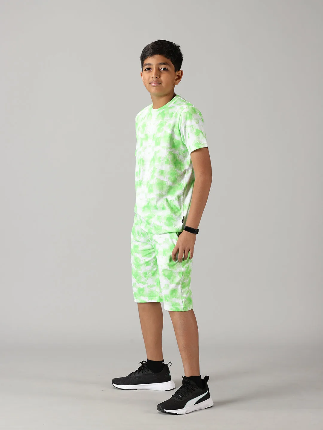 Boys Tie & Dye Print Tee & Shorts Set