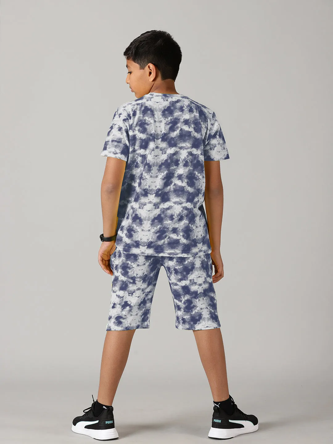 Boys Tie & Dye Print Tee & Shorts Set