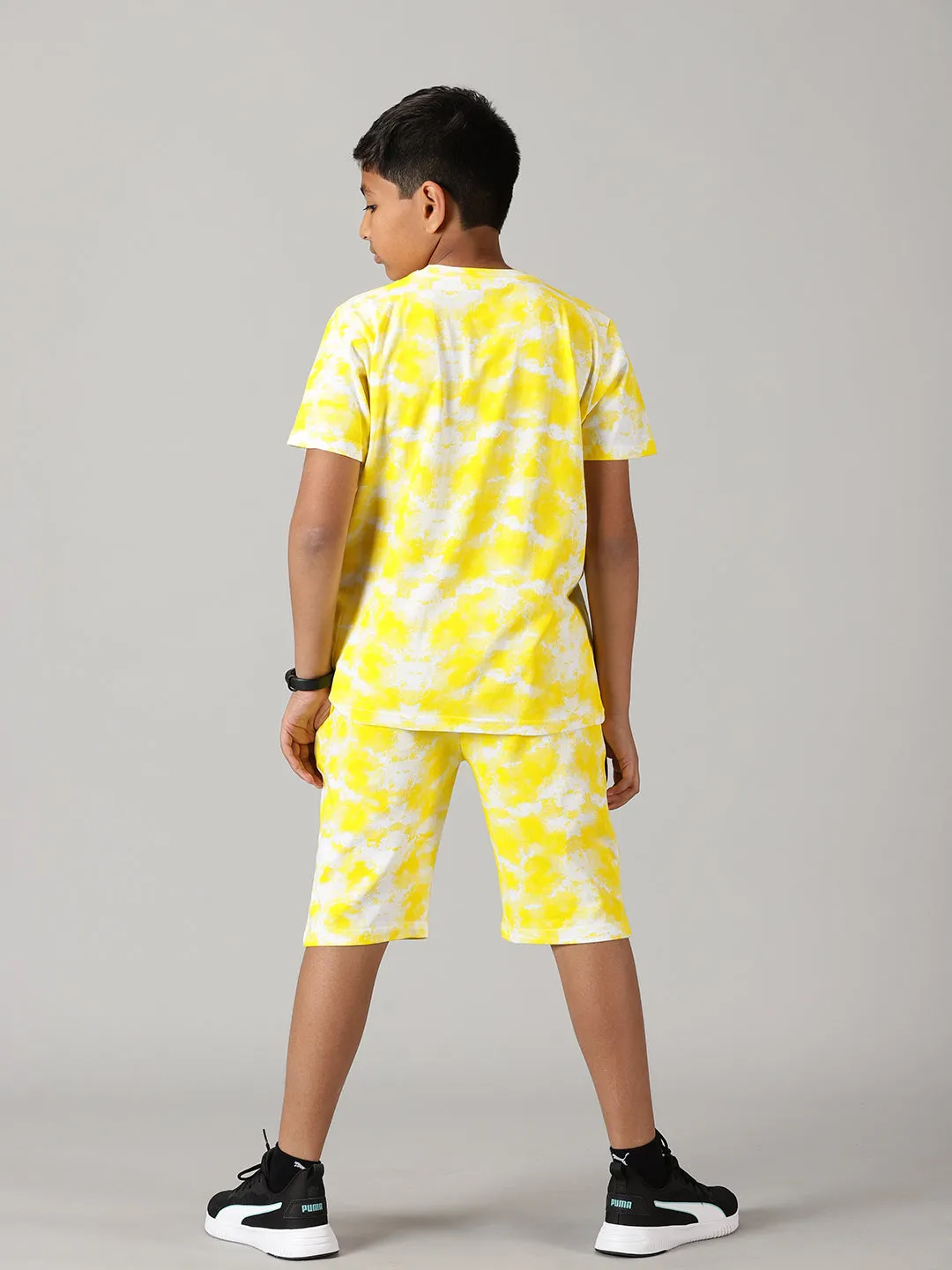 Boys Tie & Dye Print Tee & Shorts Set