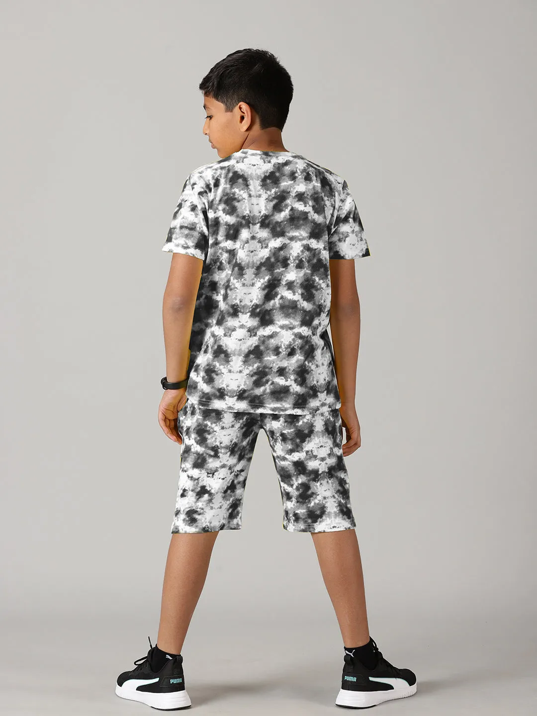 Boys Tie & Dye Print Tee & Shorts Set