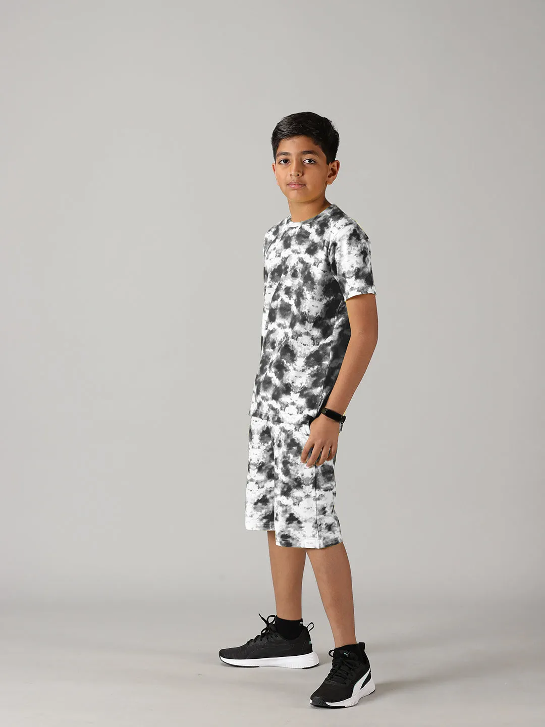 Boys Tie & Dye Print Tee & Shorts Set