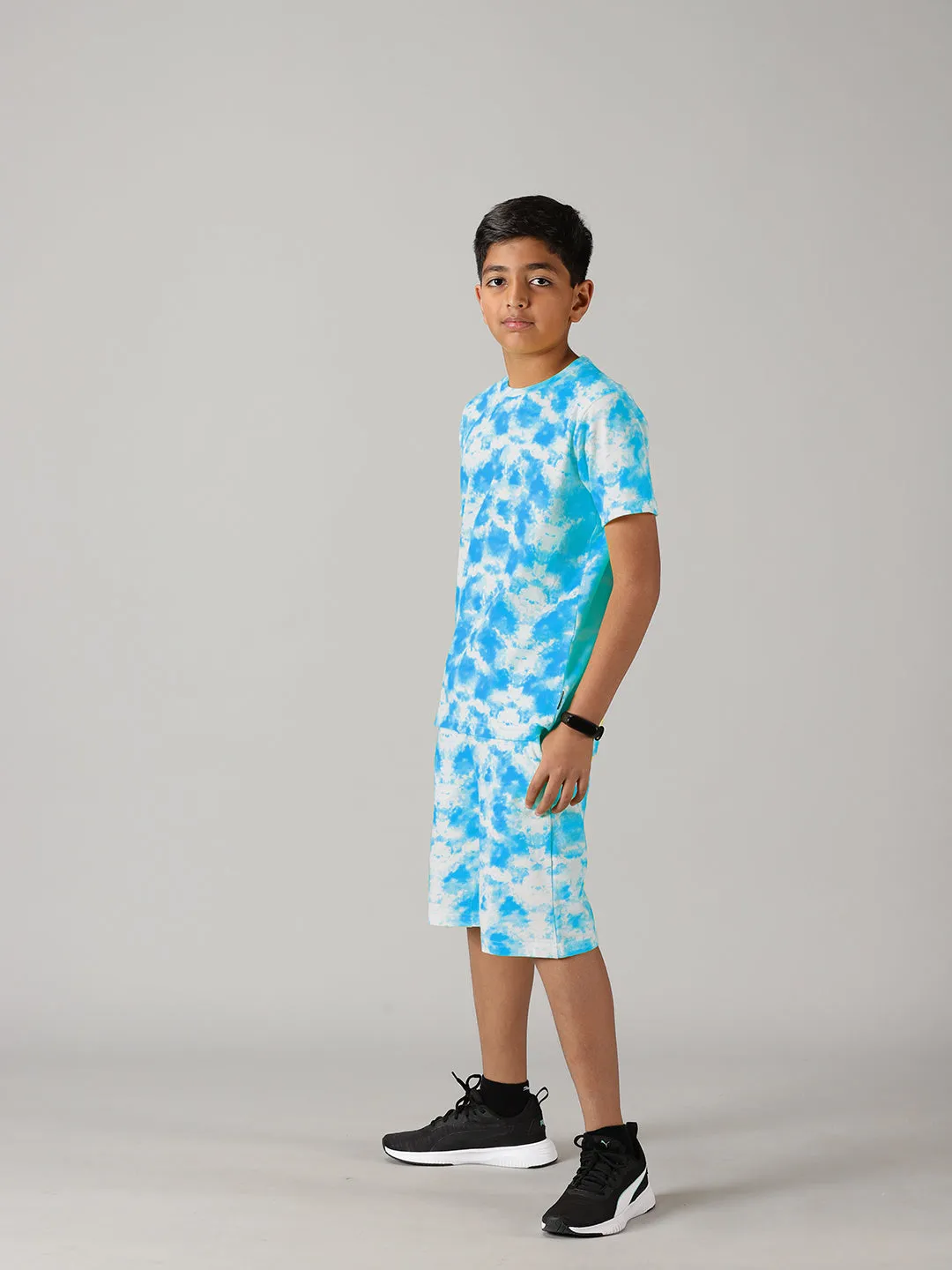 Boys Tie & Dye Print Tee & Shorts Set