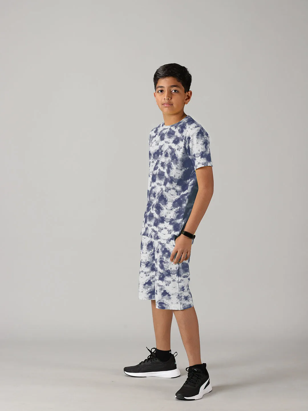 Boys Tie & Dye Print Tee & Shorts Set