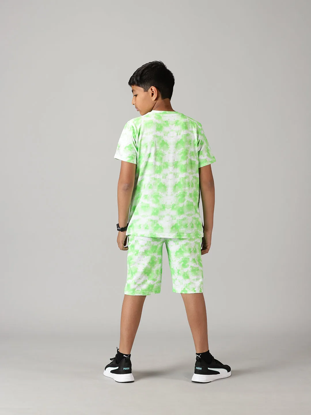 Boys Tie & Dye Print Tee & Shorts Set