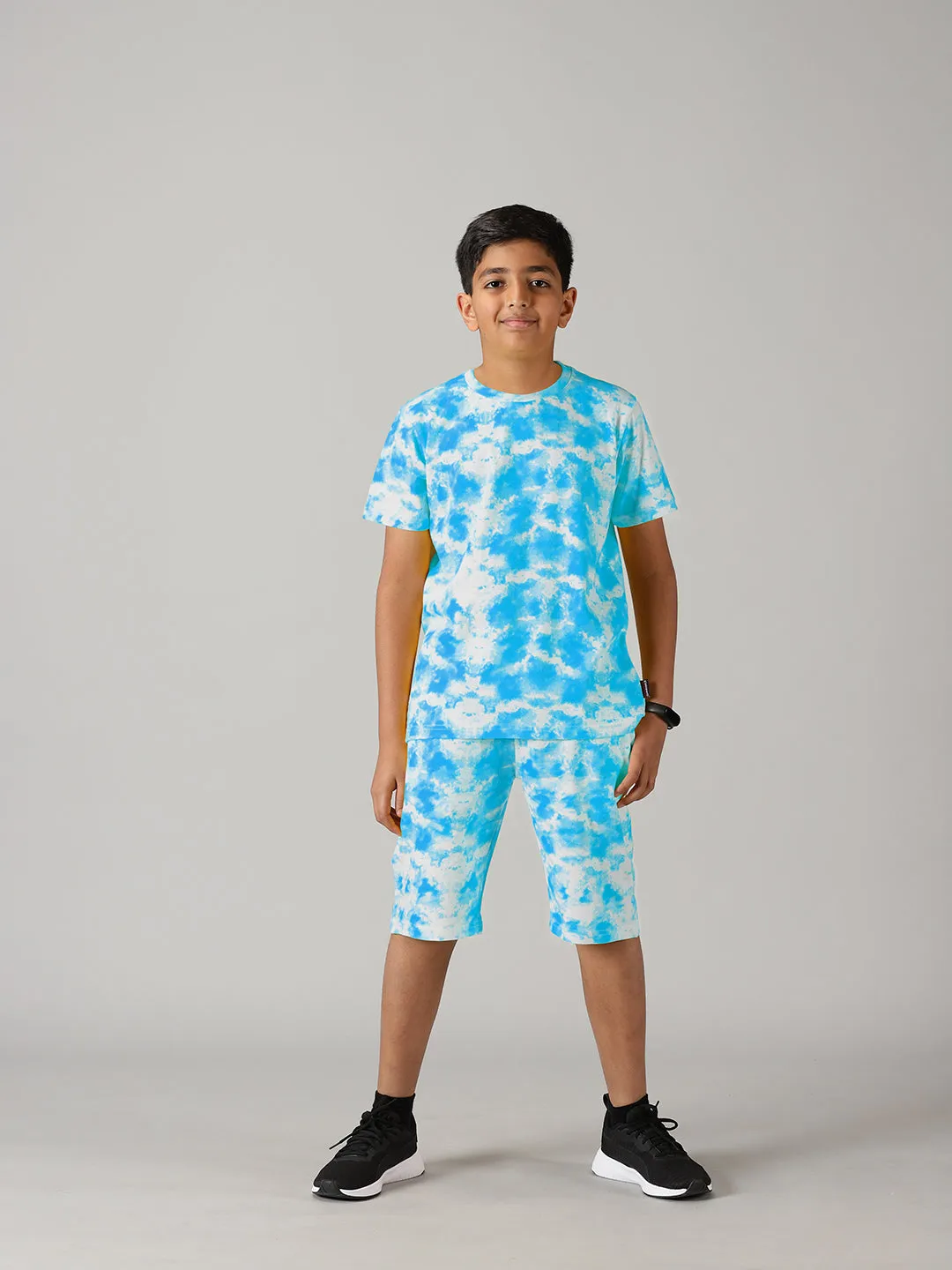Boys Tie & Dye Print Tee & Shorts Set
