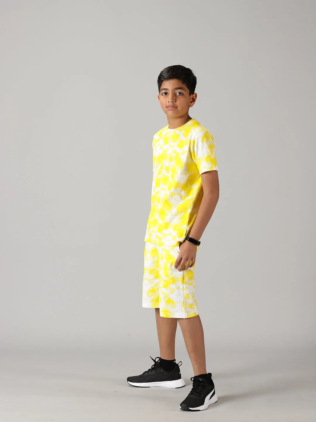Boys Tie & Dye Print Tee & Shorts Set