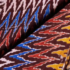 Brown Screen Print Kalamkar Inspired i Fabric