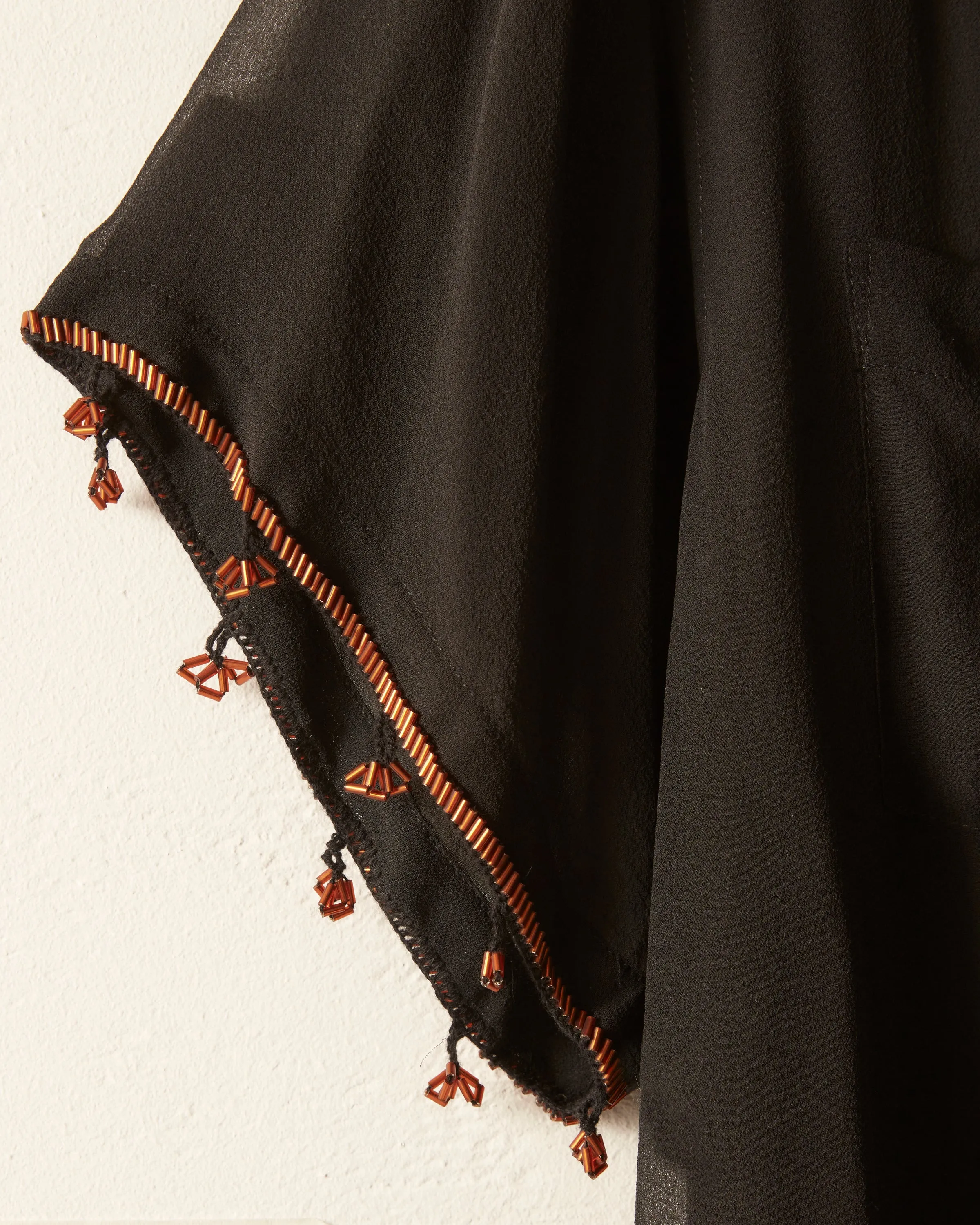 Bugle Bead Trim Short Sleeve Shirt