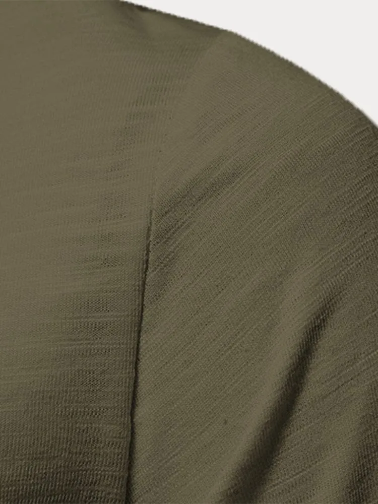 Casual 100% Cotton Henley Shirt
