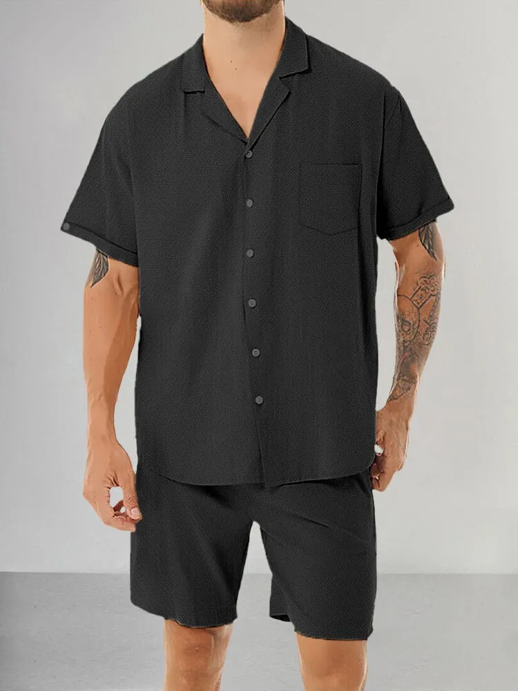 Casual Cotton Linen Shirt Set