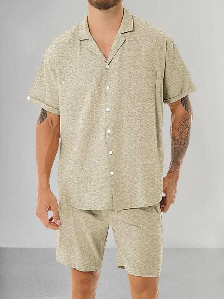 Casual Cotton Linen Shirt Set