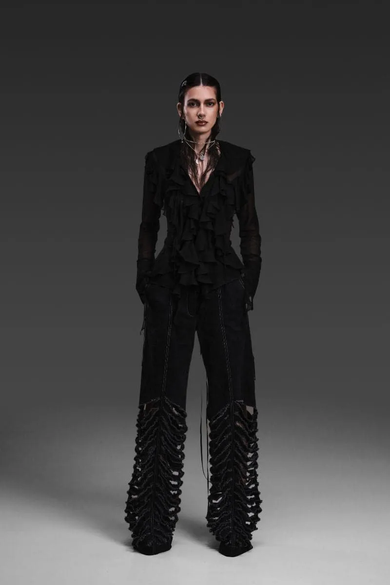 CHIFFON SHIRT WITH RUFFLES