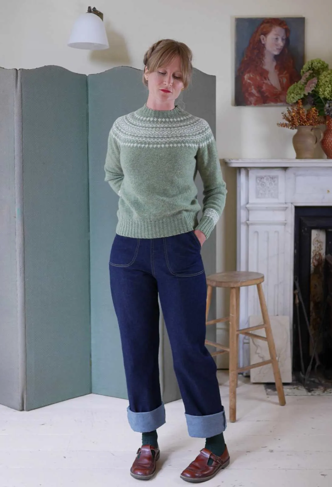 Classic Fair Isle Jumper - Moss