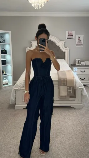 CONTRAST STITCHING DENIM PANTS