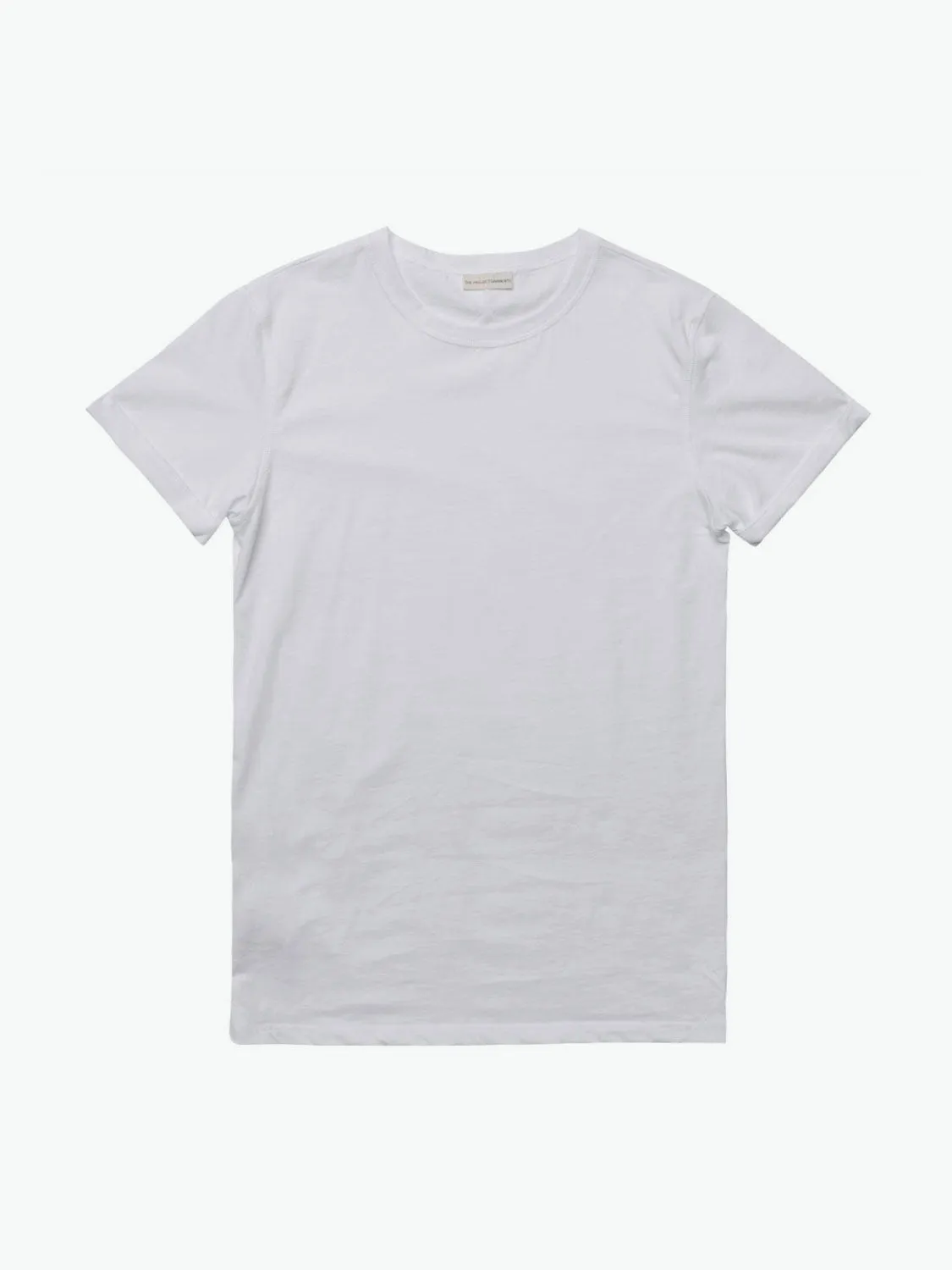 Cotton Jersey Trimmed Crew Neck T-Shirt White