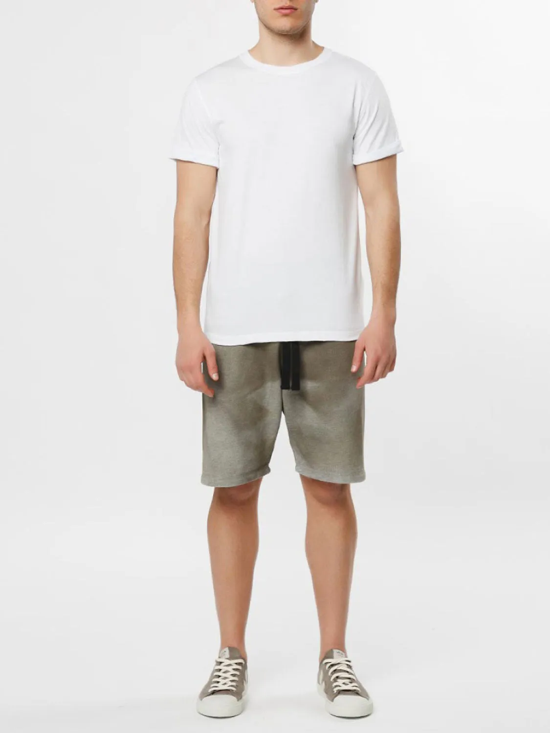 Cotton Jersey Trimmed Crew Neck T-Shirt White