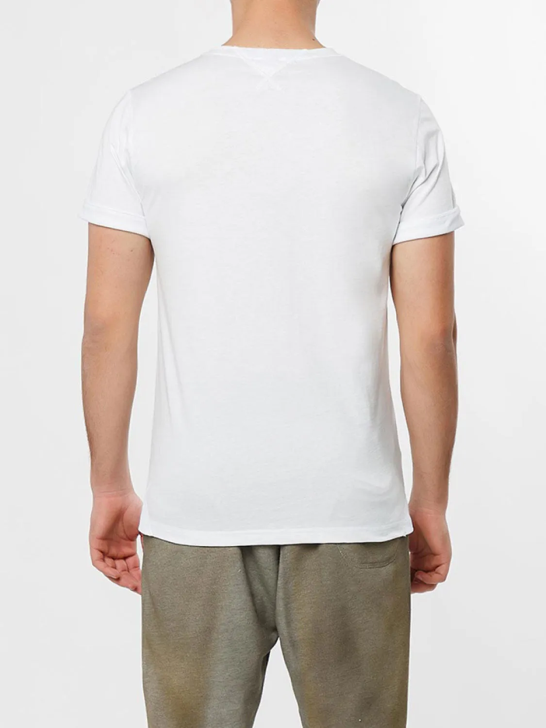 Cotton Jersey Trimmed Crew Neck T-Shirt White