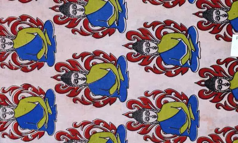 Cream Screen Print Kalamkari Inspired Fabric