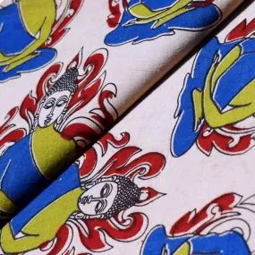 Cream Screen Print Kalamkari Inspired Fabric