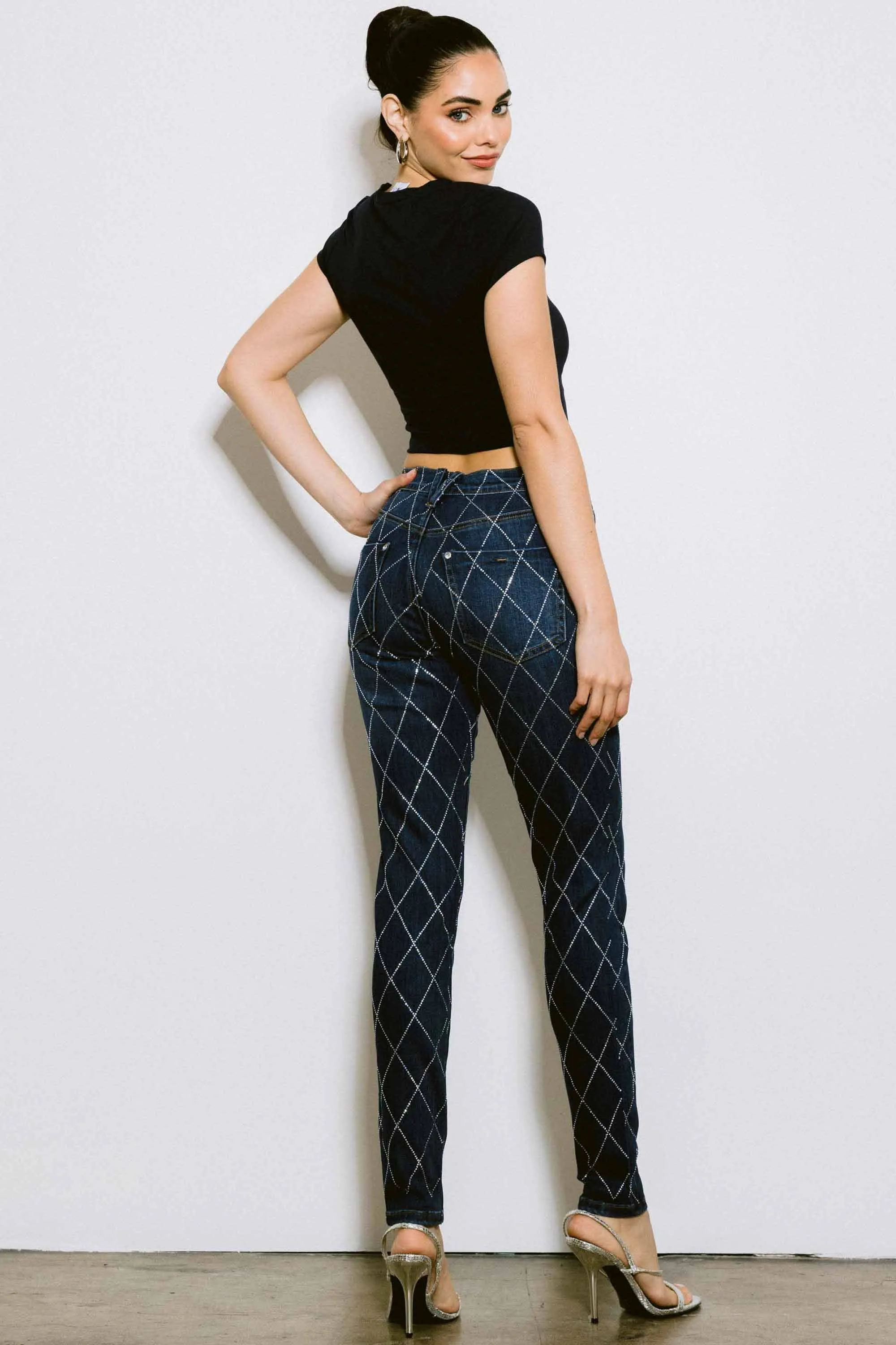Diamond Studded Skinny Jeans
