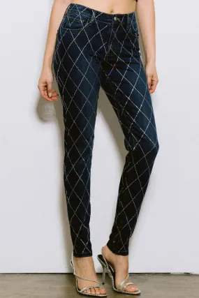 Diamond Studded Skinny Jeans