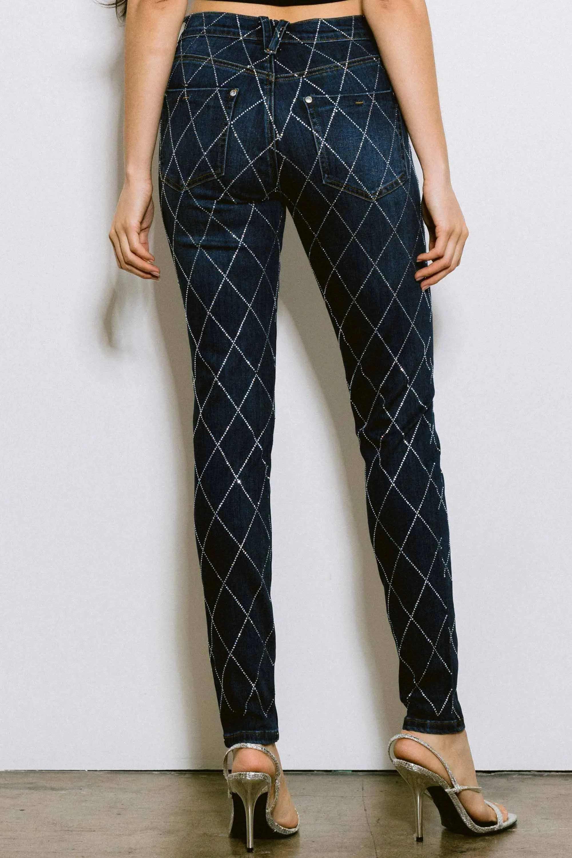 Diamond Studded Skinny Jeans